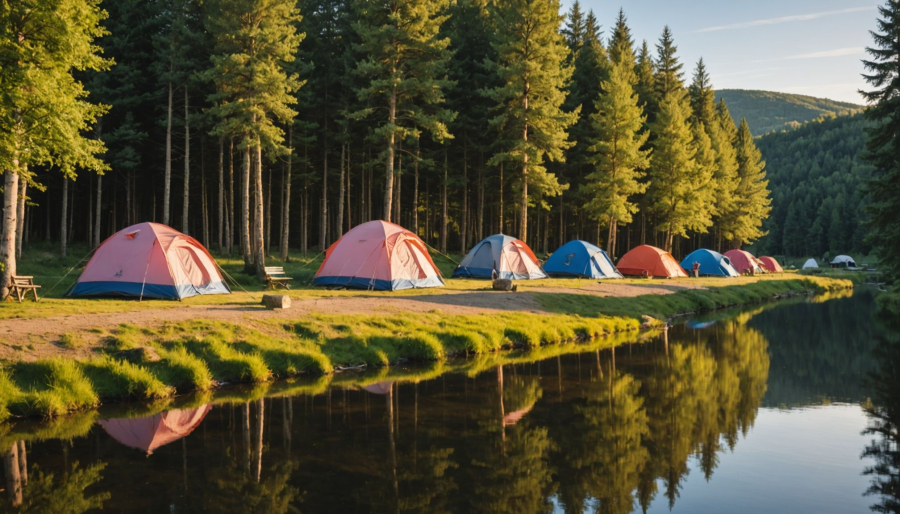 Genieten van een camping aan een rivier in de auvergne